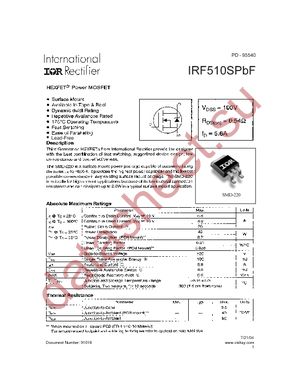 IRF510SPBF datasheet  